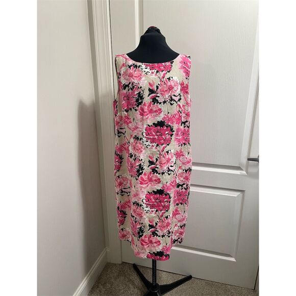 Kim Rogers Dresses & Skirts - Kim Rogers Women's Size 14 Pink Floral Sleeveless Midi Dress Casual sku140